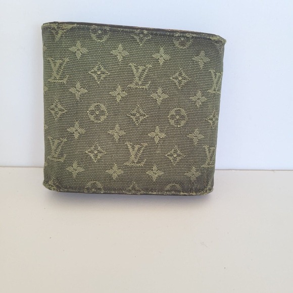 LOUIS VUITTON LV Men's Canvas Leather Card Bill Coin Wallet Khaki Green Medium - Picture 2 of 14